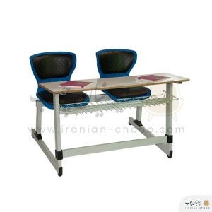 نیمکت متصل مدرسه ای دو نفره دیاموند چرمی مدل BTS202A