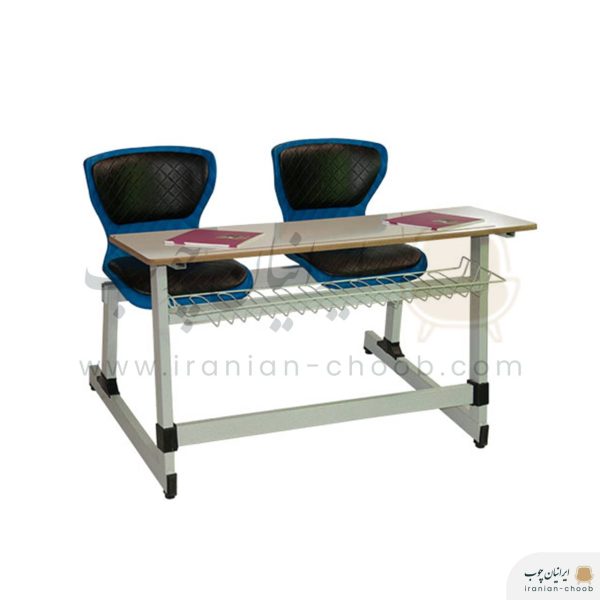 نیمکت متصل مدرسه ای دو نفره دیاموند چرمی مدل BTS202A